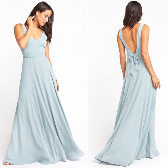 NWT Show Me Your Mumu Jenn Maxi Dress Silver Sage Crisp Size XXS - Picture 1 of 10